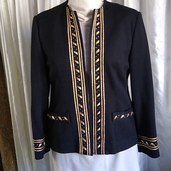 Black and Gold  women's blazer - Picture 9 of 12